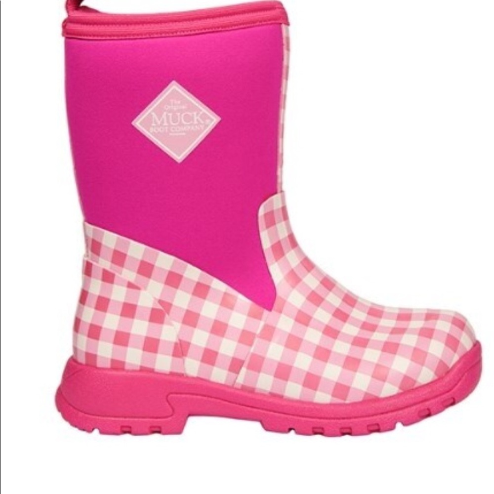 Muck Boots for Kids in Pink & White Gingham